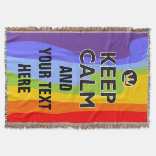KEEP CALM black + your background & text Throw Blanket