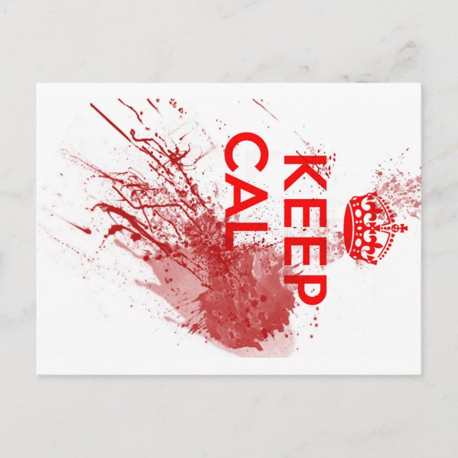 Keep Calm Bloody Zombie Postcard (Front)
