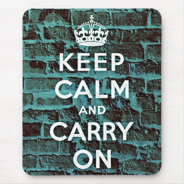 Keep Calm Blue Brick Grunge Mouse Pad (Front)