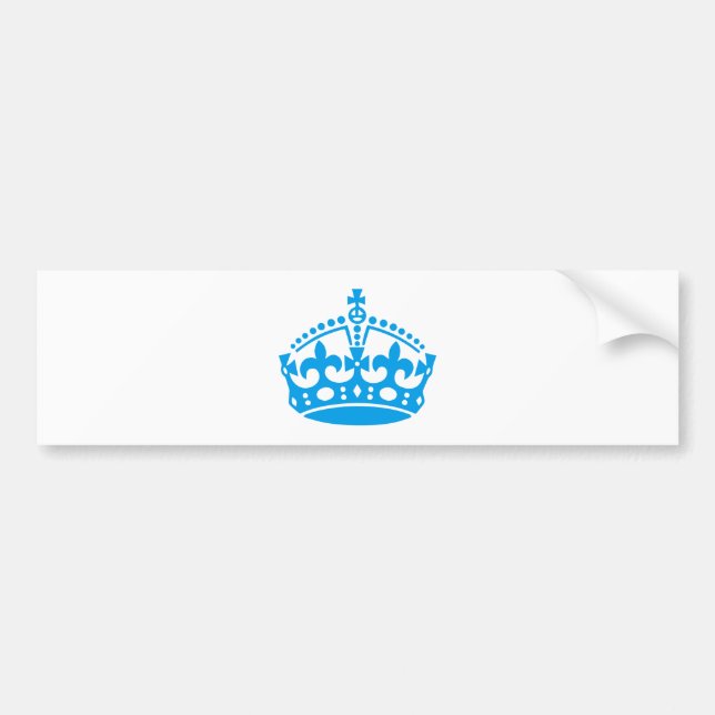 Keep calm blue victory crown bumper sticker (Front)