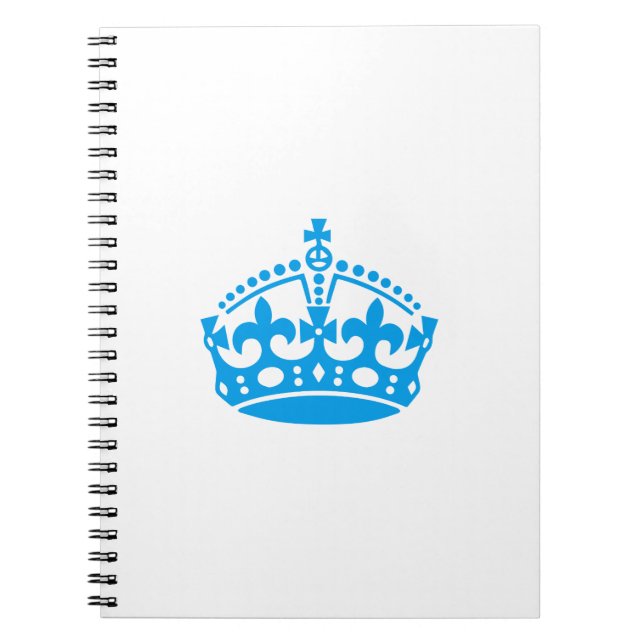 Keep calm blue victory crown notebook (Front)