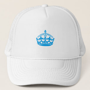 Keep calm blue victory crown trucker hat
