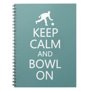 Keep Calm & Bowl On custom colour notebook