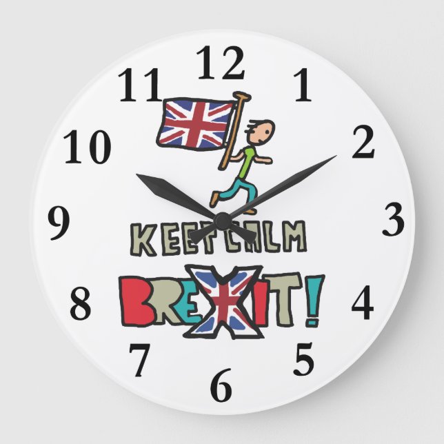 Keep Calm Brexit Large Clock (Front)