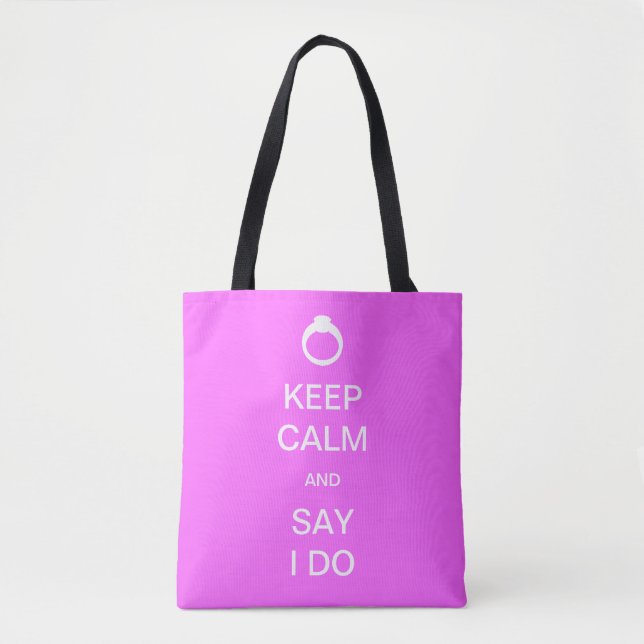 Keep Calm Bridal Tote Bag (Front)