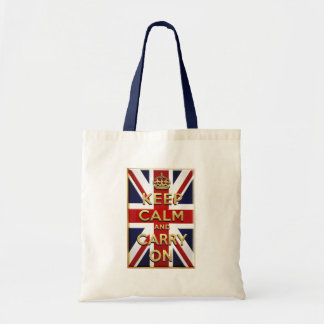 Keep Calm British flag Tote Bag