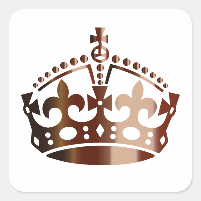 Keep Calm Bronze Crown - Change background Square Sticker (Front)