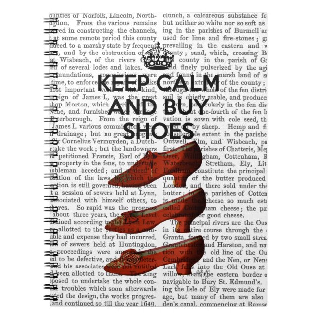 Keep Calm Buy Shoes Notebook (Front)