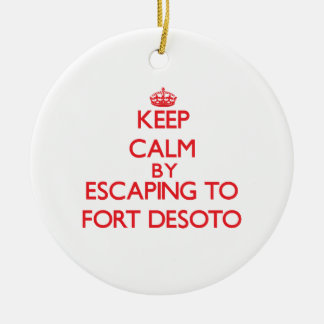 Keep calm by escaping to Fort Desoto Florida Ceramic Tree Decoration