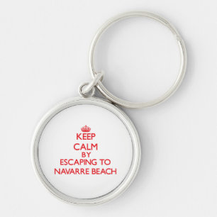 Keep calm by escaping to Navarre Beach Florida Key Ring