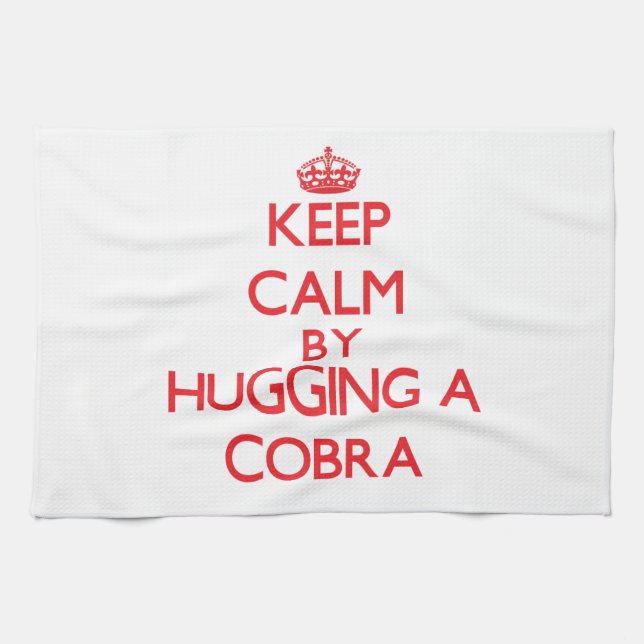 Keep calm by hugging a Cobra Tea Towel (Horizontal)