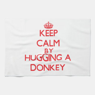 Keep calm by hugging a Donkey Tea Towel