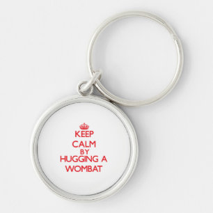 Keep calm by hugging a Wombat Key Ring