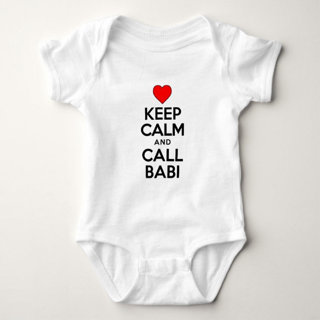 Keep Calm Call Babi Baby Bodysuit (Front)