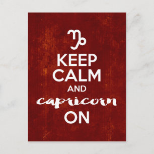 Keep Calm Capricorn On Birthday Horoscope Postcard
