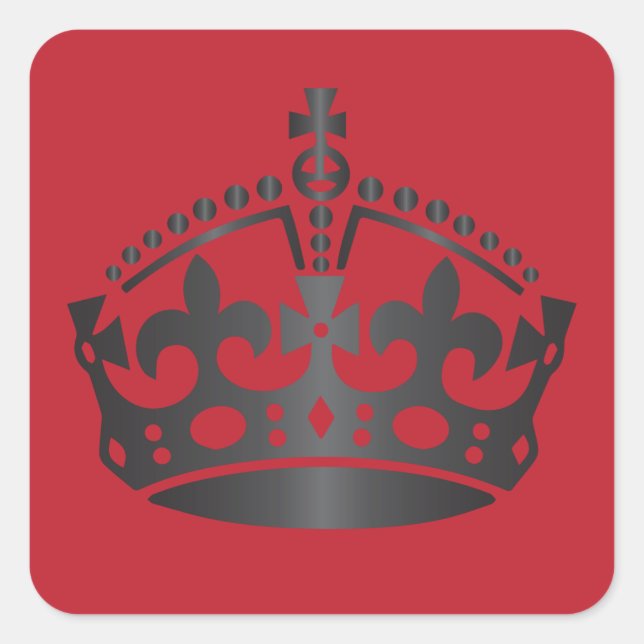 Keep Calm Carbon Crown - Change background Square Sticker (Front)