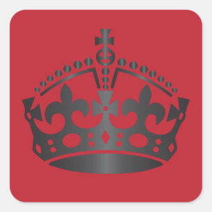 Keep Calm Carbon Crown - Change background Square Sticker