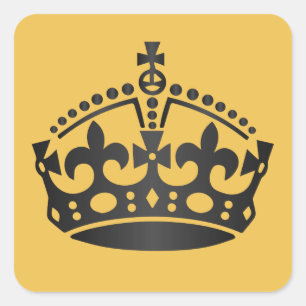 Keep Calm Carbon Crown - Change background Square Sticker