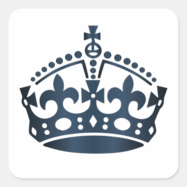 Keep Calm Carbon Crown - Change background Square Sticker (Front)