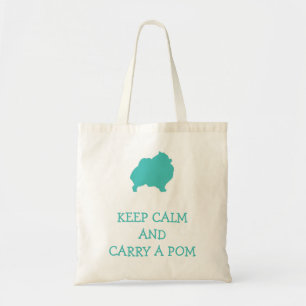 Keep calm carry a pom tote bag