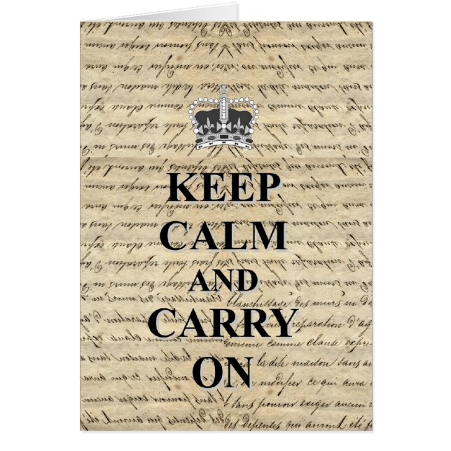 Keep Calm & Carry On (Front)
