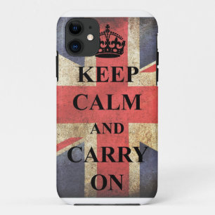 Keep Calm Carry On British Flag iPhone 11 Case