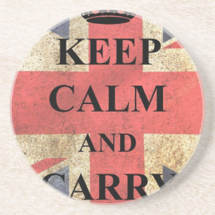 Keep Calm Carry On British Flag Coaster
