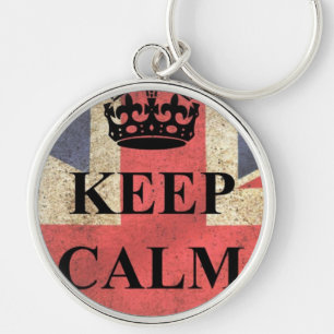 Keep Calm Carry On British Flag Key Ring