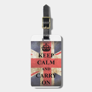 Keep Calm Carry On British Flag Luggage Tag