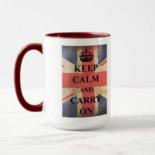 Keep Calm Carry On British Flag Mug