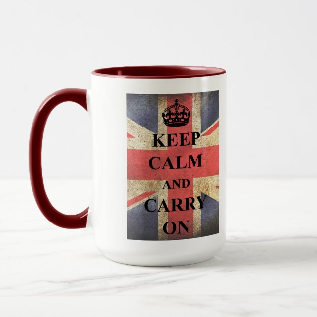 Keep Calm Carry On British Flag Mug (Left)