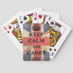 Keep Calm Carry On British Flag Playing Cards