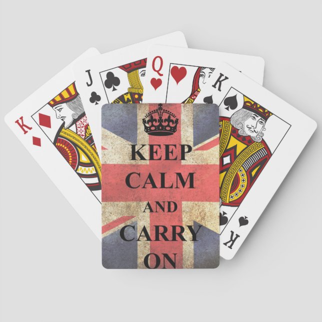Keep Calm Carry On British Flag Playing Cards (Back)