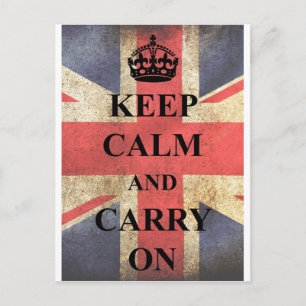 Keep Calm Carry On British Flag Postcard