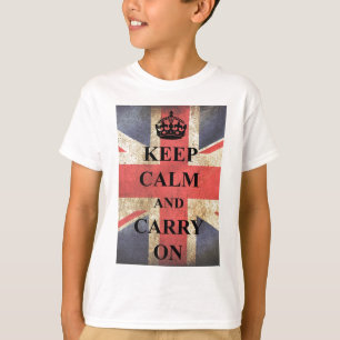 Keep Calm Carry On British Flag T-Shirt