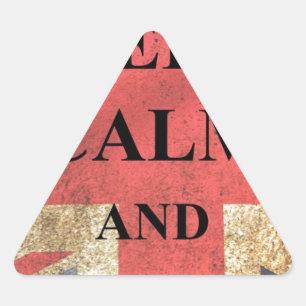 Keep Calm Carry On British Flag Triangle Sticker
