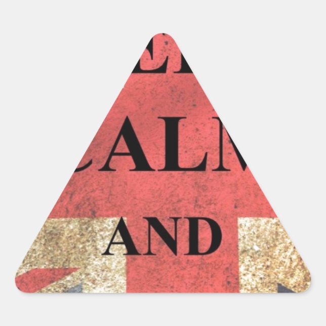 Keep Calm Carry On British Flag Triangle Sticker (Front)
