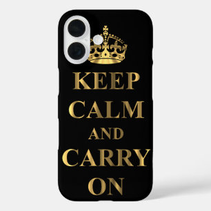 Keep calm & carry on iPhone 16 case