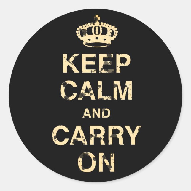Keep Calm Carry On Classic Round Sticker (Front)