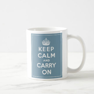 Keep Calm & Carry On Mug Duck Egg Blue
