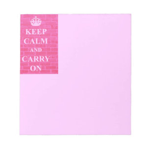 Keep Calm & Carry On Pink Notepad