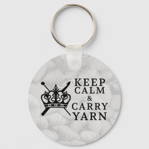 Keep Calm Carry Yarn Crafts Key Ring