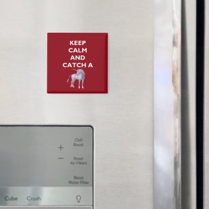 Keep Calm Catch a Unicorn White Font, Retro, ZKoA Magnet