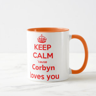 Keep calm cause Corbyn loves you red Mug