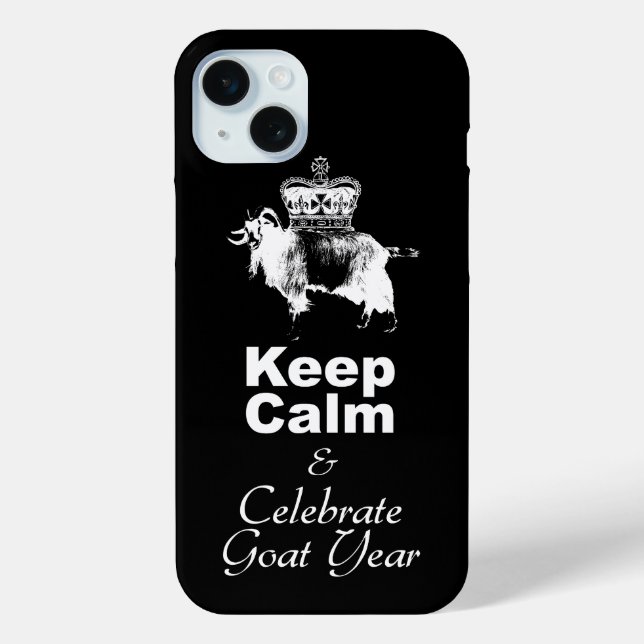 Keep Calm Celebrate Goat Year Black iPhone Case (Back)