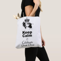 Keep Calm Celebrate Goat Year White Tote Bag