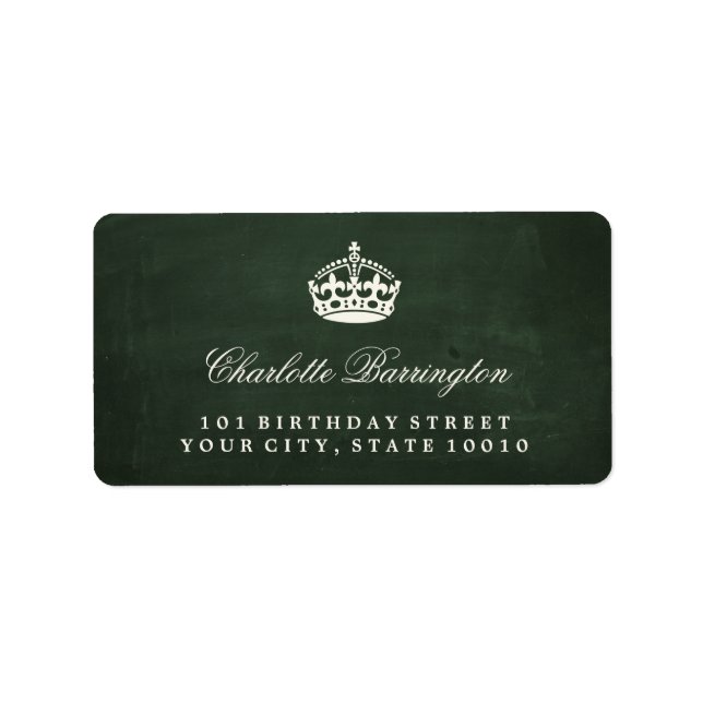 Keep Calm Chalkboard Birthday Party Address Labels (Front)