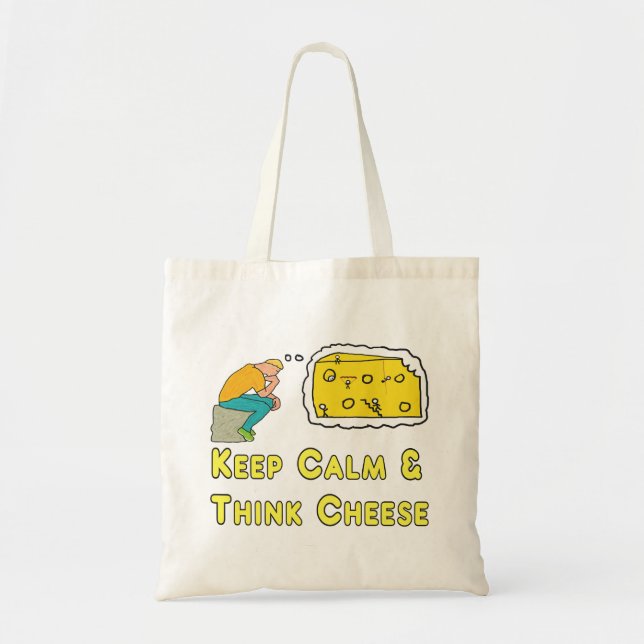 Keep Calm Cheese Pun Tote Bag (Front)