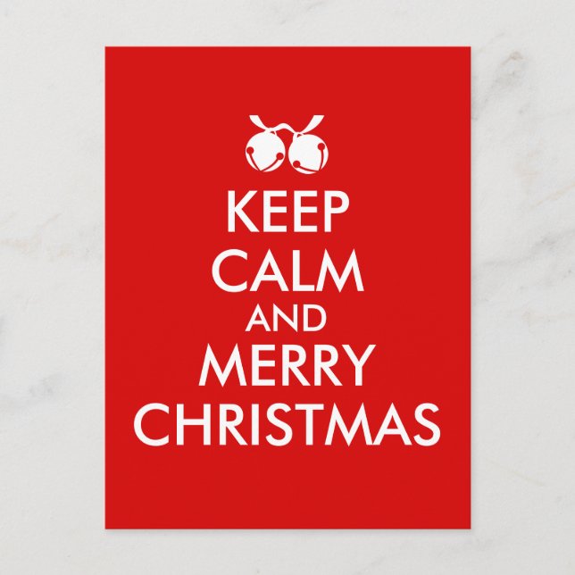 Keep Calm Christmas Postcard Jingle Bells Custom (Front)