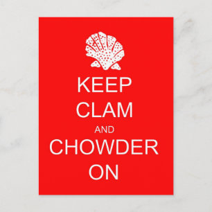Keep Calm Clam Chowder Post Card